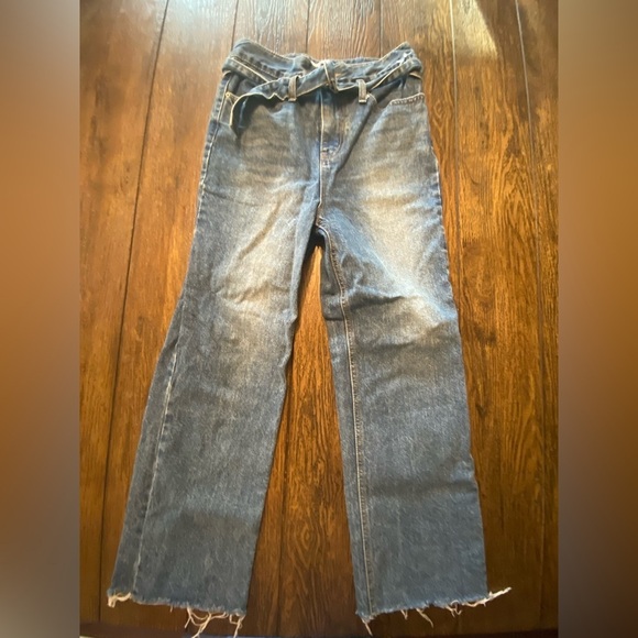 Deal High Rise Belted Denim Straight Leg Size Small B23 - Picture 1 of 6